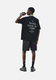 DAXUEN black oversized triangular graphic tee