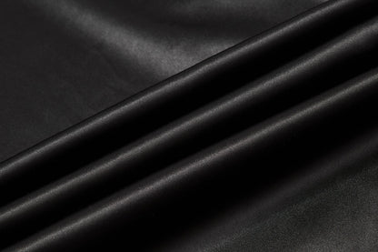 DAXUEN black satin wide-leg pants with bold two-letter graphic