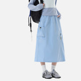 DAXUEN Midi-length skirt with utility pocket and zipper details