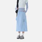 DAXUEN Midi-length skirt with utility pocket and zipper details