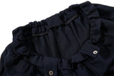 DAXUEN dark navy wide-leg pants with white stripes