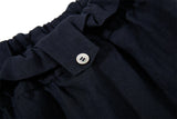 DAXUEN dark navy wide-leg pants with white stripes