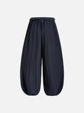 DAXUEN dark navy wide-leg pants with white stripes