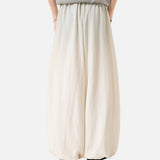 DAXUEN dark navy wide-leg pants with white stripes