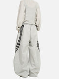 DAXUEN black wide-leg cargo pants with large pockets