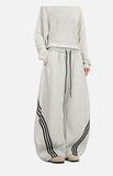 DAXUEN black wide-leg cargo pants with large pockets