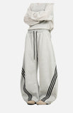 DAXUEN black wide-leg cargo pants with large pockets