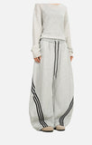 DAXUEN black wide-leg cargo pants with large pockets