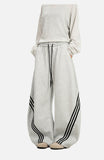 DAXUEN black wide-leg cargo pants with large pockets