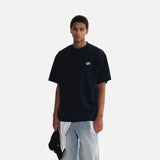 DAXUEN navy blue oversized bold wordmark back graphic t-shirt
