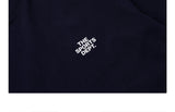 DAXUEN navy blue oversized bold wordmark back graphic t-shirt