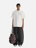 DAXUEN navy blue oversized bold wordmark back graphic t-shirt