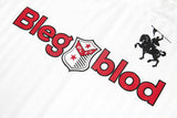 DAXUEN white long-sleeve polo shirt with bold wordmark and shield graphic