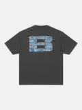 DAXUEN Oversized Denim-Effect Graphic Tee