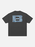 DAXUEN Oversized Denim-Effect Graphic Tee