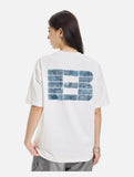 DAXUEN Oversized Denim-Effect Graphic Tee
