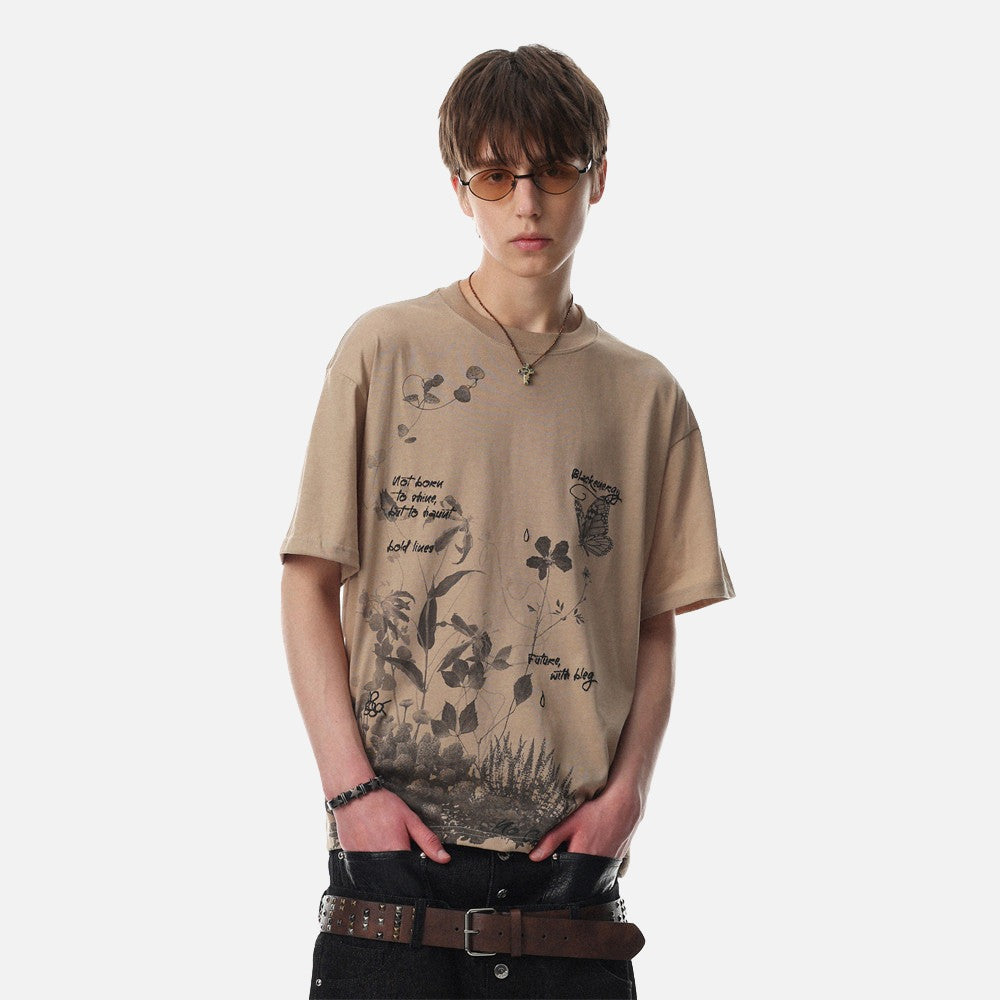 DAXUEN Botanical graphic relaxed fit t-shirt