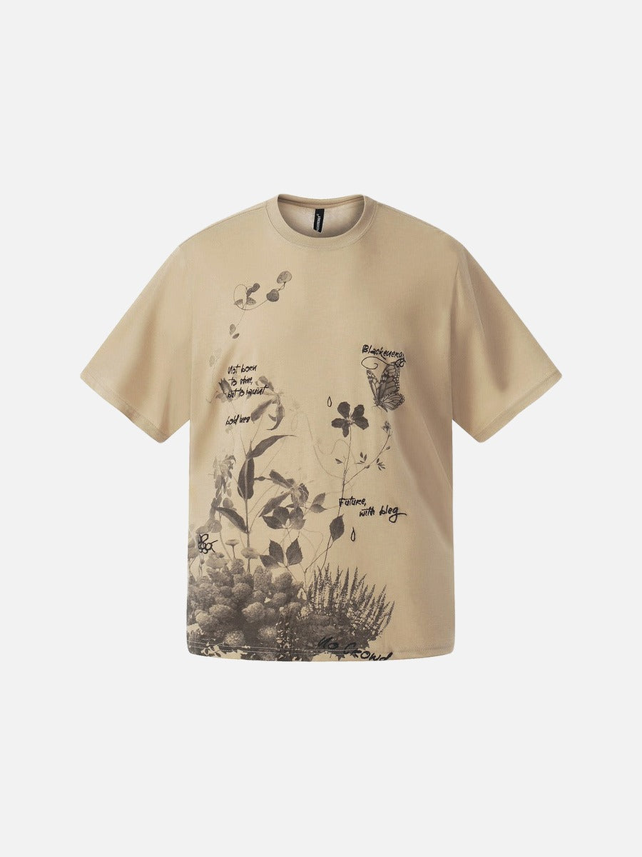 DAXUEN Botanical graphic relaxed fit t-shirt