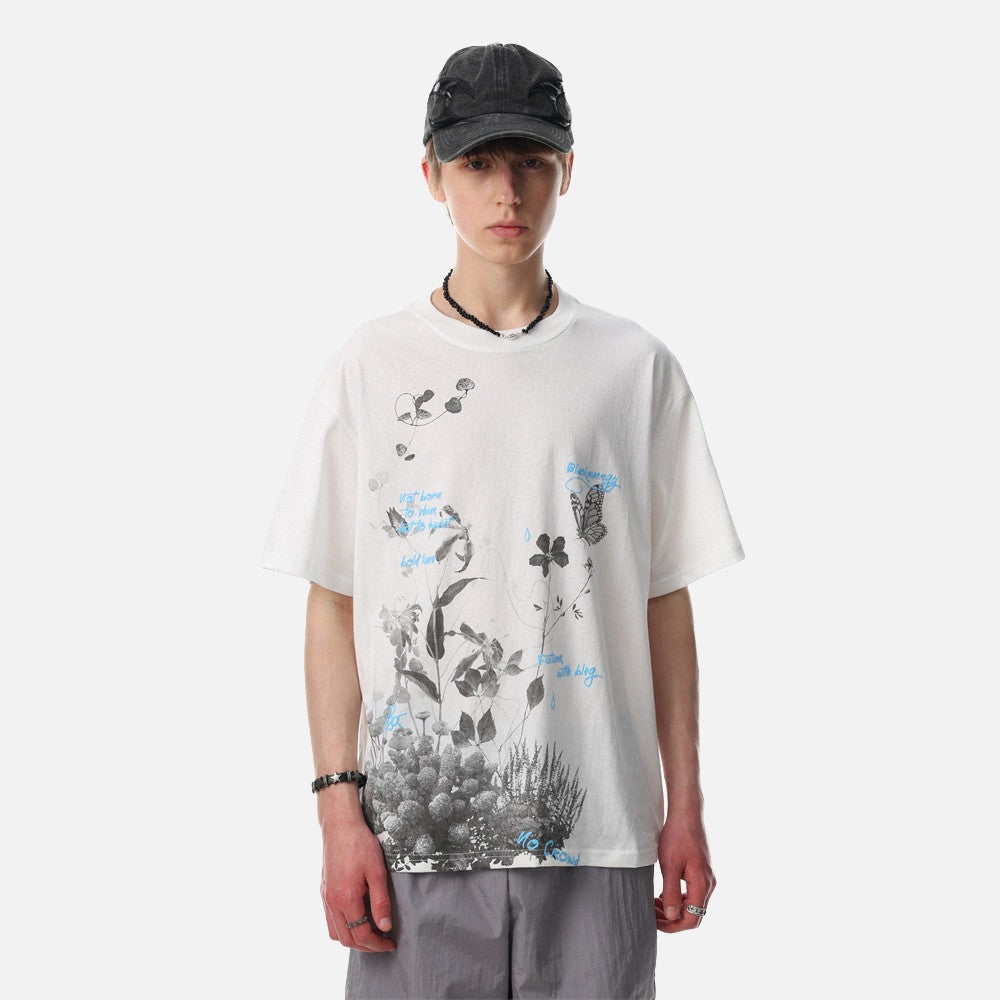DAXUEN Botanical graphic relaxed fit t-shirt