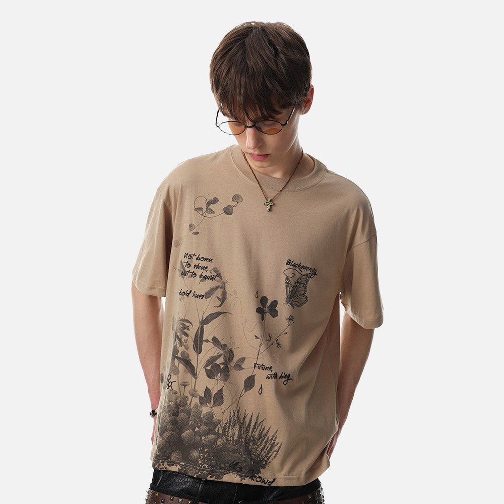 DAXUEN Botanical graphic relaxed fit t-shirt