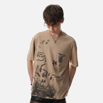 DAXUEN Botanical graphic relaxed fit t-shirt