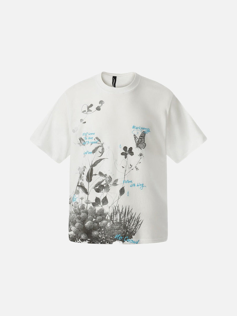 DAXUEN Botanical graphic relaxed fit t-shirt