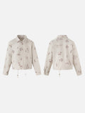 DAXUEN light beige botanical print utility jacket