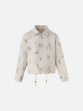 Botanical Print Beige Utility Jacket