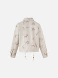 DAXUEN light beige botanical print utility jacket