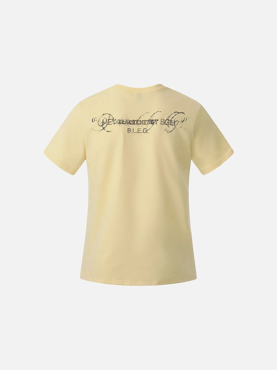 DAXUEN Short-sleeved graphic T-shirt with distressed flag design