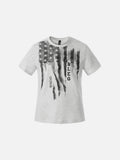 DAXUEN Short-sleeved graphic T-shirt with distressed flag design