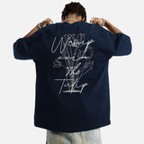 DAXUEN white oversized tulip outline graphic tee