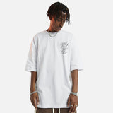 DAXUEN white oversized tulip outline graphic tee