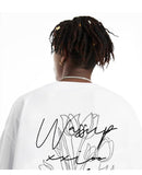 DAXUEN white oversized tulip outline graphic tee