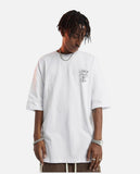 DAXUEN white oversized tulip outline graphic tee