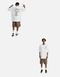 DAXUEN white oversized tulip outline graphic tee