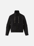 Boxy Black Jacket with Silver Buttons