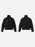 DAXUEN black oversized jacket with silver buttons