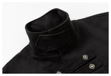 DAXUEN black oversized jacket with silver buttons