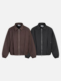 DAXUEN dark brown boxy casual jacket with studs