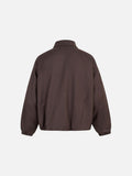 DAXUEN dark brown boxy casual jacket with studs