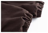 DAXUEN dark brown boxy casual jacket with studs