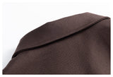 DAXUEN dark brown boxy casual jacket with studs
