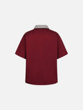 DAXUEN Boxy short-sleeve polo shirt with houndstooth collar