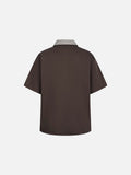 DAXUEN Boxy short-sleeve polo shirt with houndstooth collar