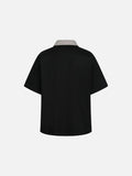 DAXUEN Boxy short-sleeve polo shirt with houndstooth collar