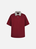 DAXUEN Boxy short-sleeve polo shirt with houndstooth collar