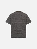 DAXUEN Boxy striped short-sleeve T-shirt with raw edges