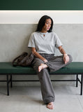 DAXUEN Boxy V-neck short-sleeve t-shirt — model photo