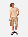 DAXUEN dark grey breathable open-knit short-sleeve top